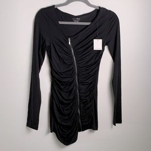 NWT Calvin Klein Asymmetric Zipper Long Top Tunic